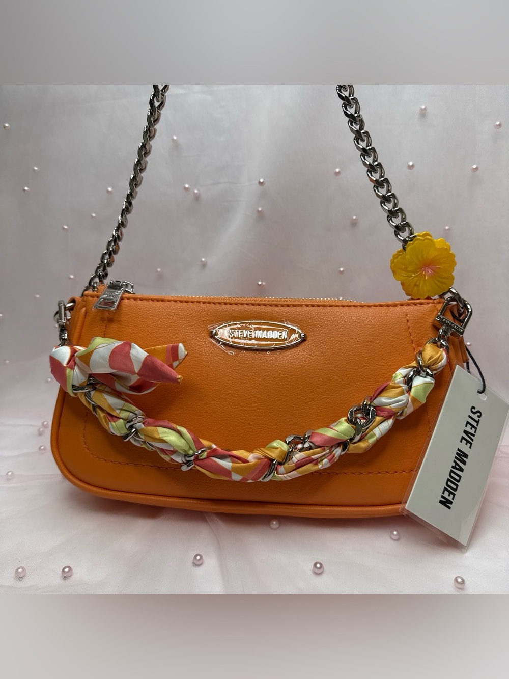 Steve Madden Orange Scarf Baguette 🧡